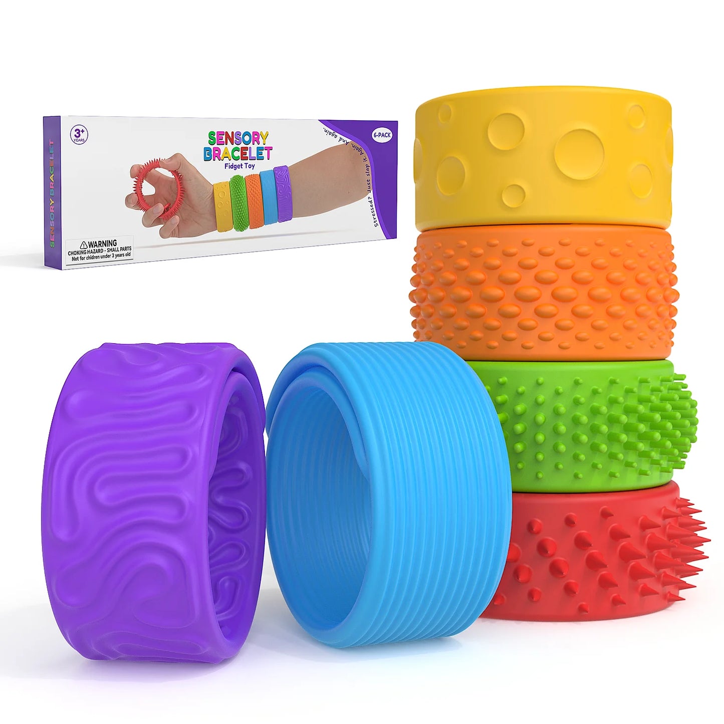 Pulseras Sensoriales Texturizadas Antiestrés
