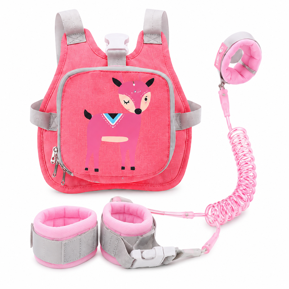 Arnés de Seguridad Infantil 2 en 1 con Mochila y Pulsera de Seguridad Ajustable