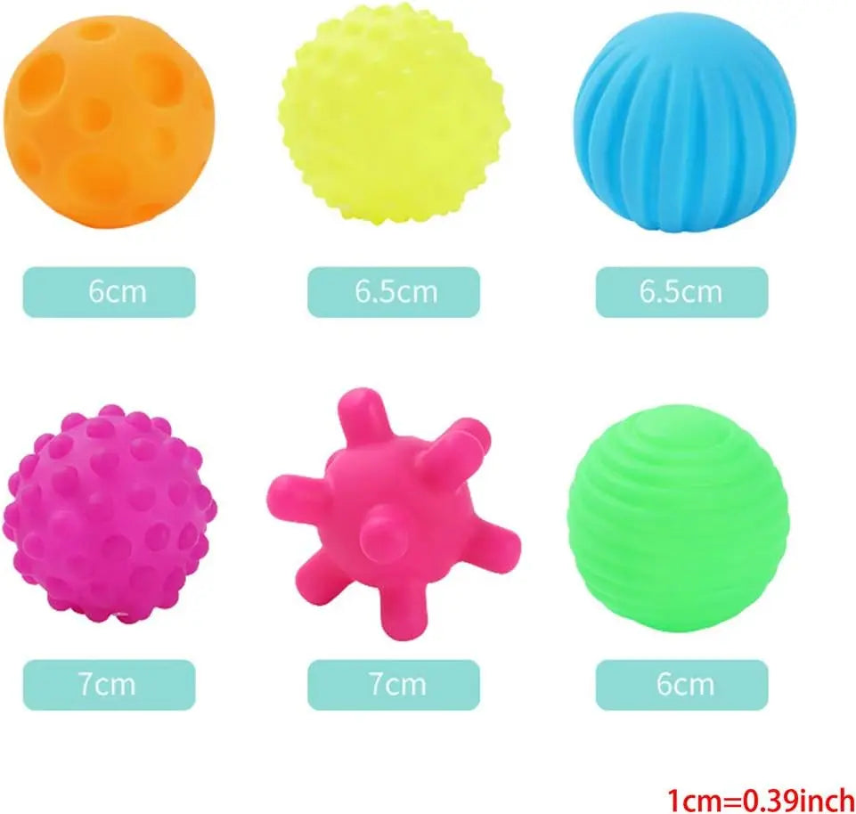 Set de 6 Pelotas Sensoriales para Bebés y Niños