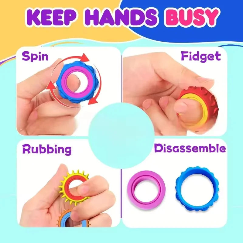 Set de 6 Anillos Sensoriales Antiestrés