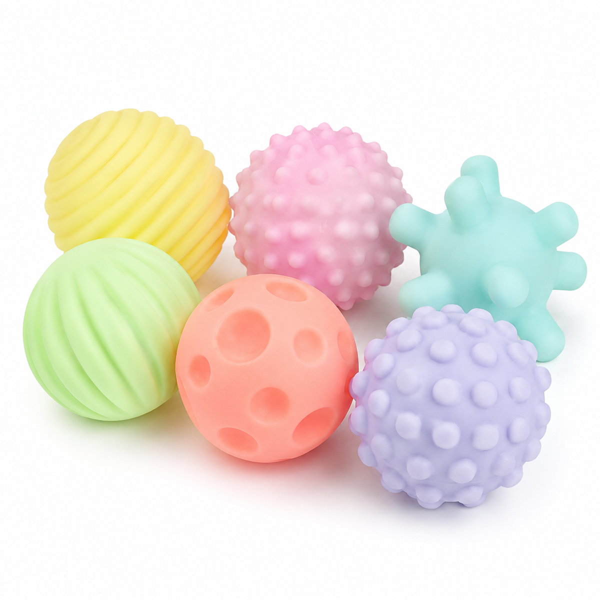 Set de 6 Pelotas Sensoriales para Bebés y Niños