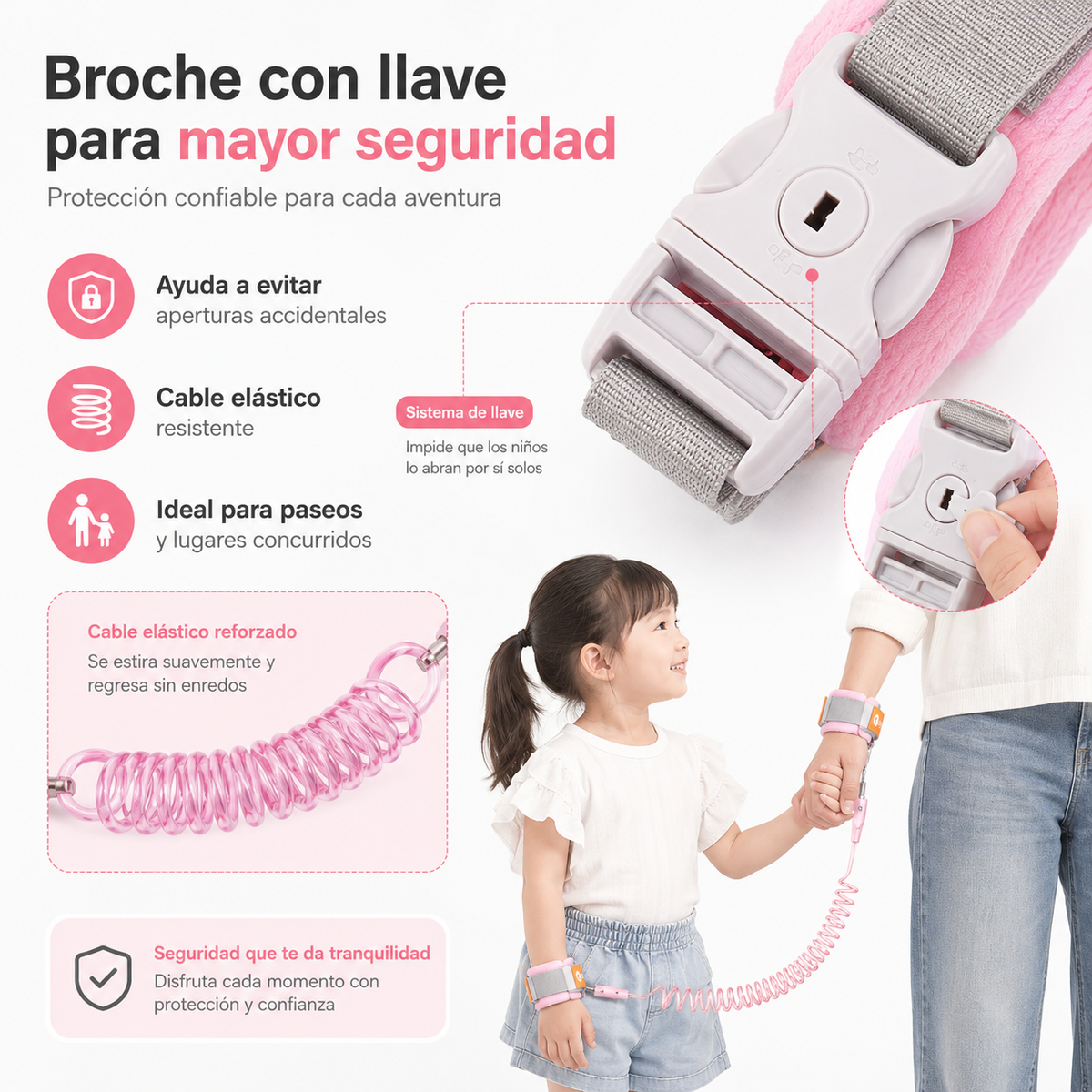 Arnés de Seguridad Infantil 2 en 1 con Mochila y Pulsera de Seguridad Ajustable