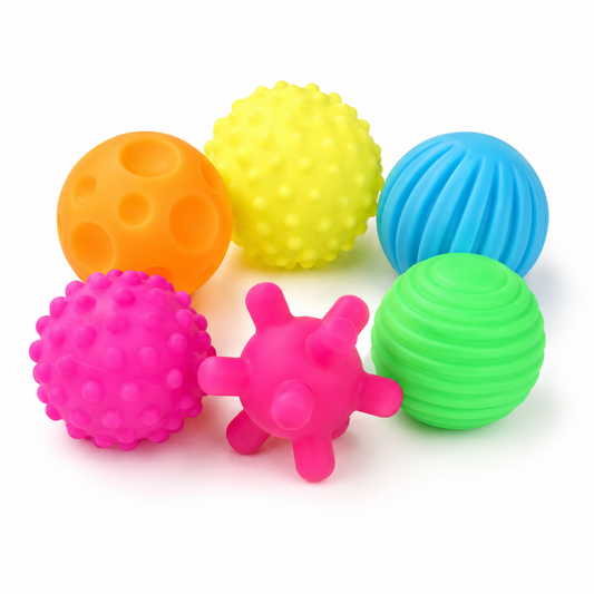 Set de 6 Pelotas Sensoriales para Bebés y Niños