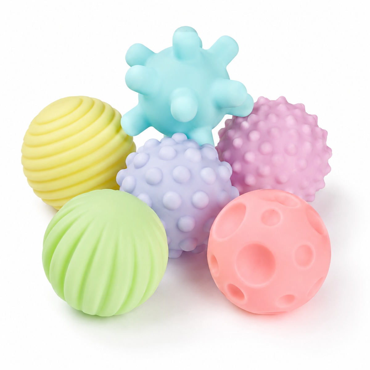 Set de 6 Pelotas Sensoriales para Bebés y Niños