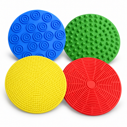 Tapetes Sensoriales Táctiles de Silicona – Set de 4