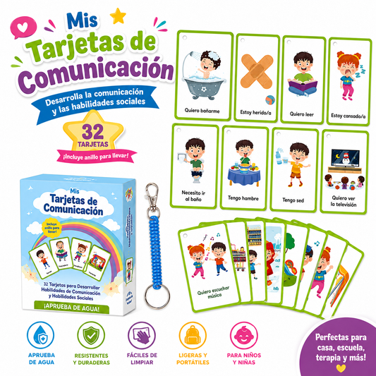 Tarjetas Visuales de Comunicación para Niños – 32 Tarjetas de Apoyo