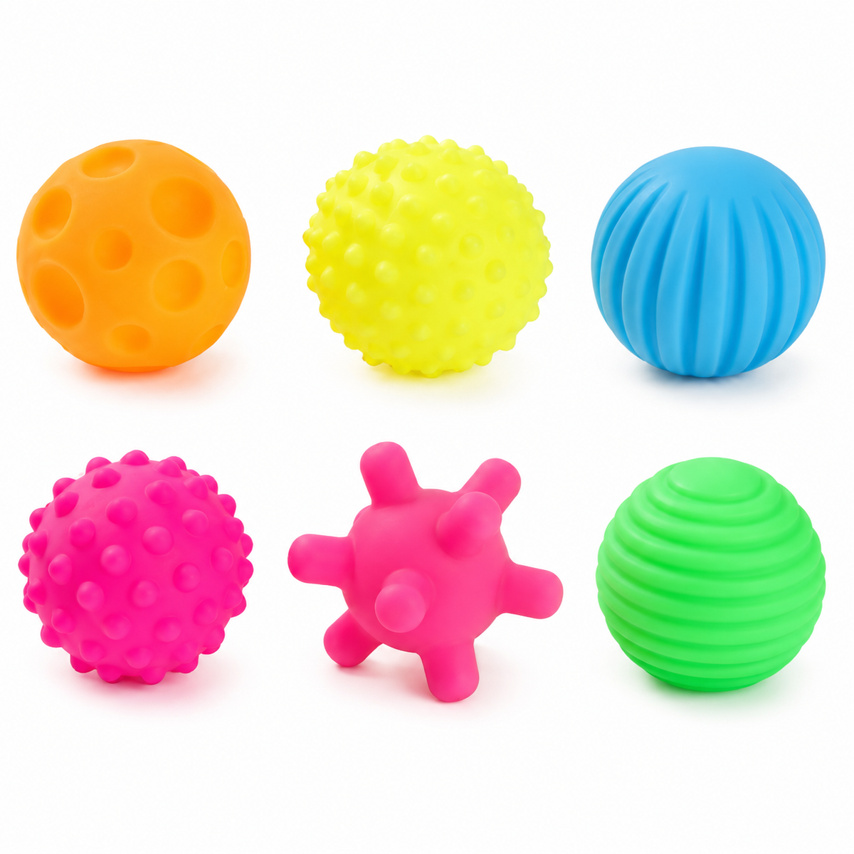 Set de 6 Pelotas Sensoriales para Bebés y Niños