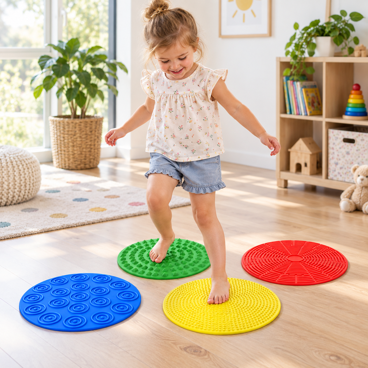 Tapetes Sensoriales Táctiles de Silicona – Set de 4