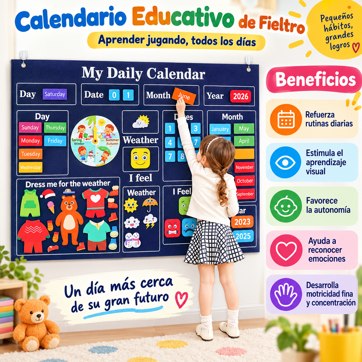 Tablero Sensorial 4 en 1 de Animales